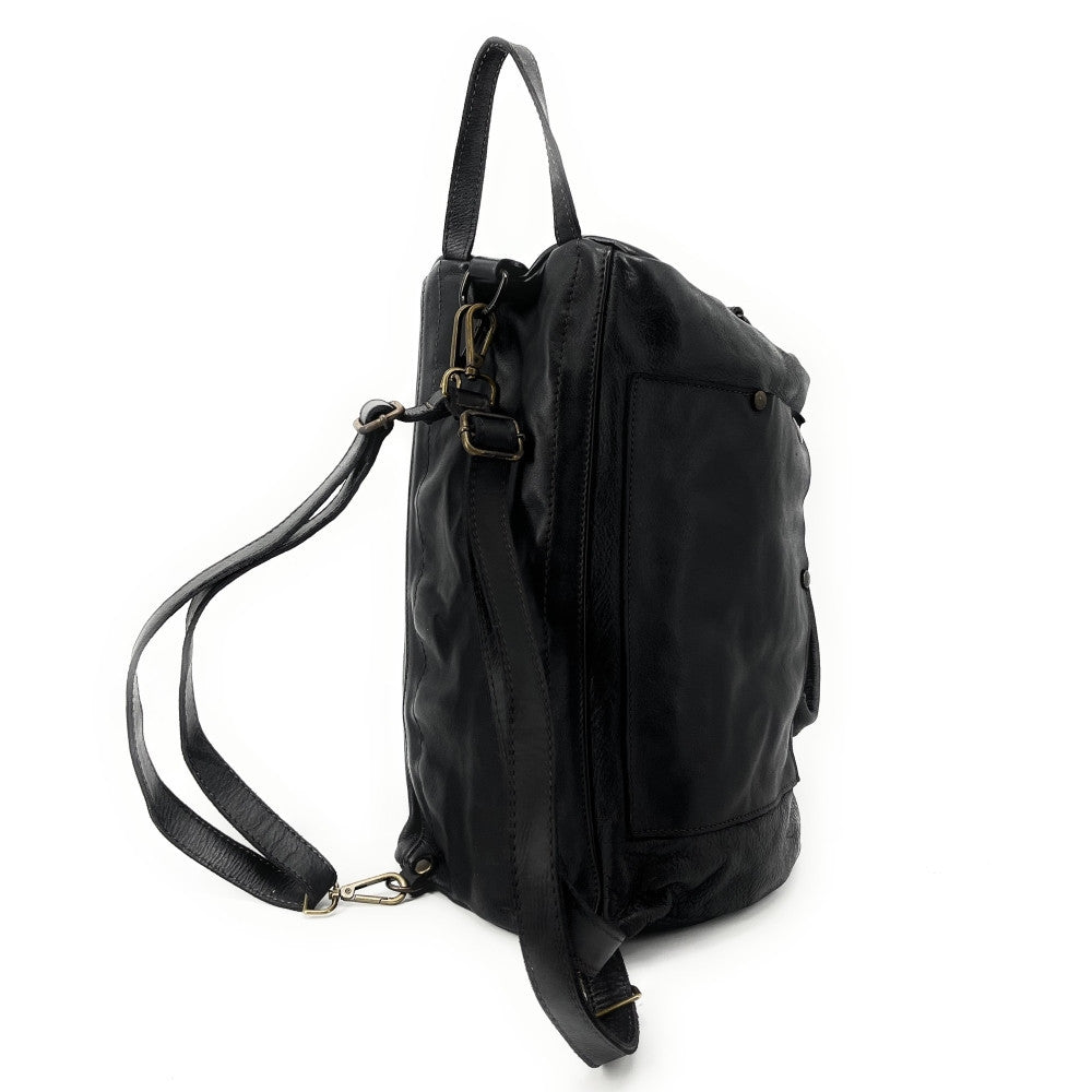 Sac bowling multipositions en cuir vintage JACK ET ROSE Noir