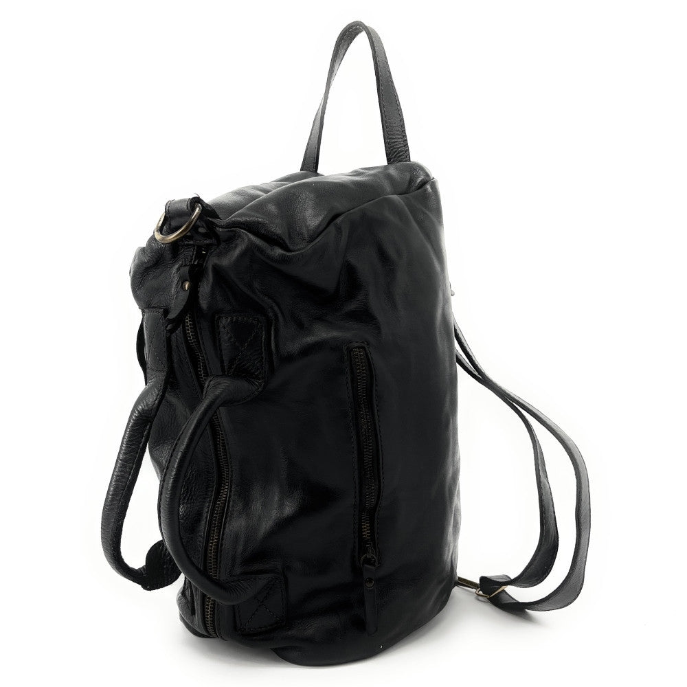 Sac bowling multipositions en cuir vintage JACK ET ROSE Noir