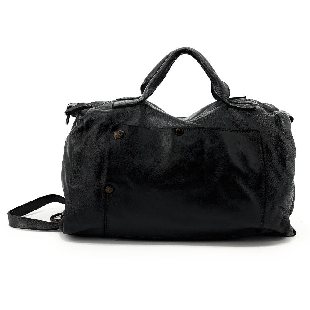 Sac bowling multipositions en cuir vintage JACK ET ROSE Noir