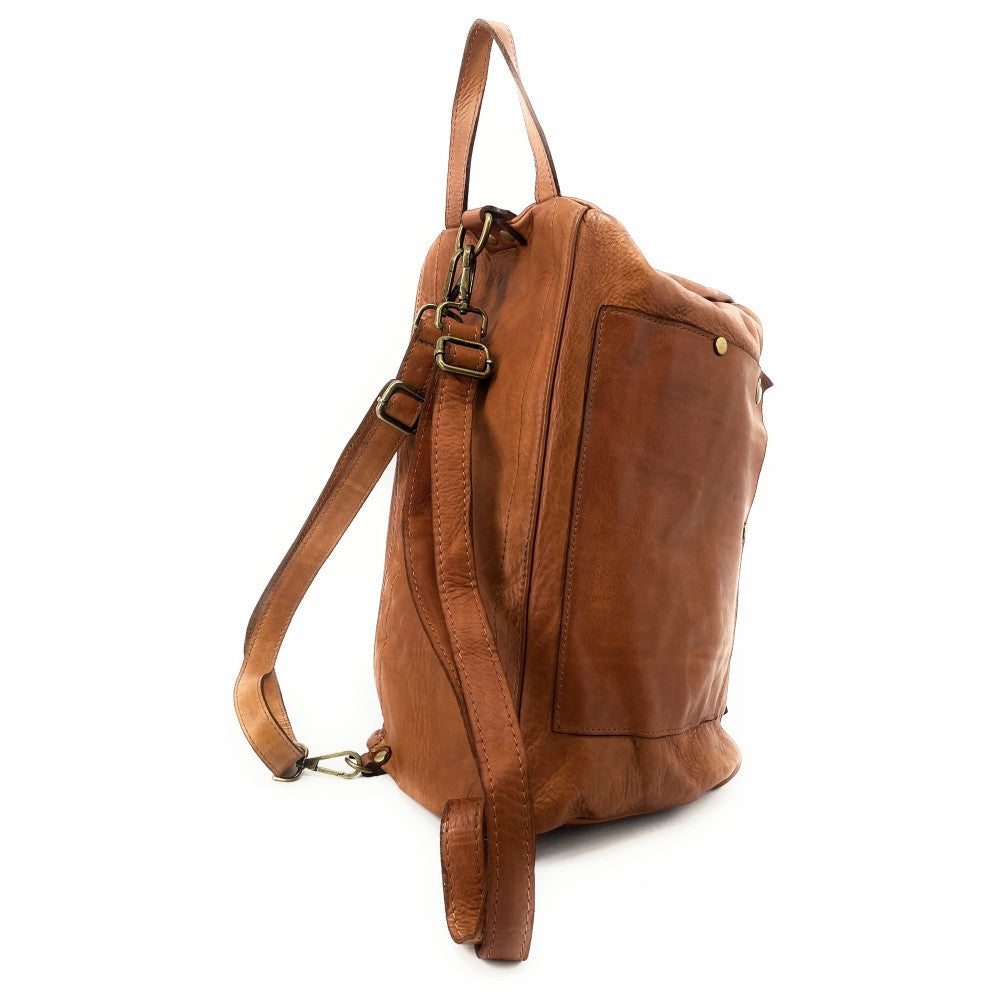 Sac bowling multipositions en cuir vintage JACK ET ROSE Camel
