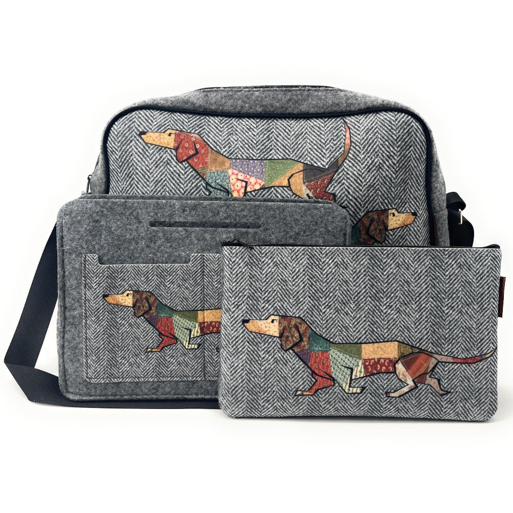 Sac bowling en feutrine écologique imprimée JOKER Gris clair
