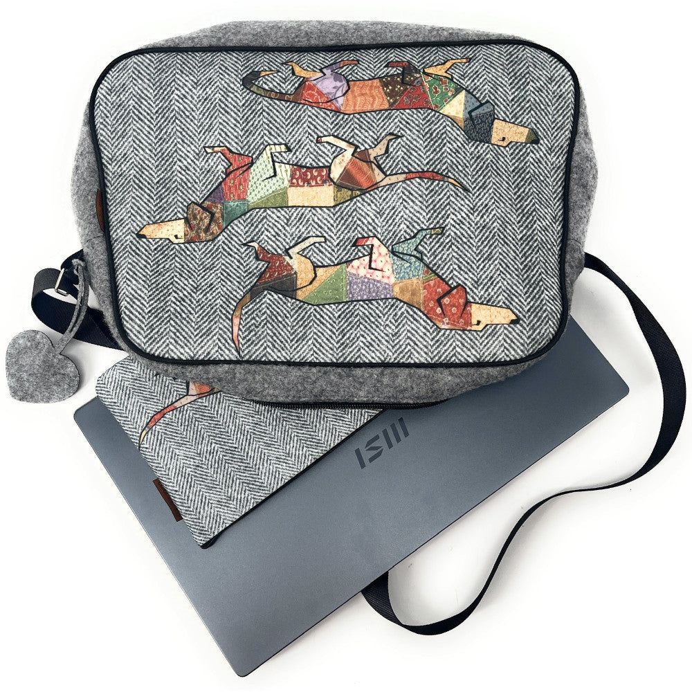 Sac bowling en feutrine écologique imprimée JOKER Gris clair