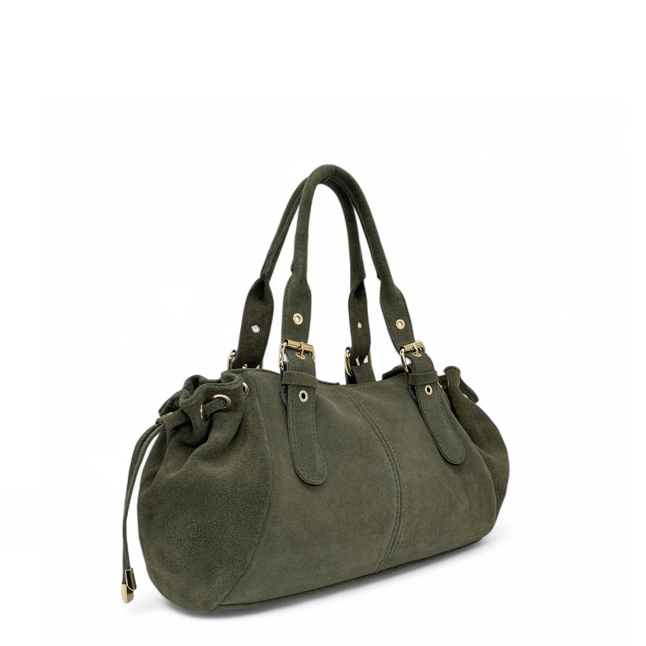 Bolso bowling de ante PRINCESSE SUEDE verde almendra