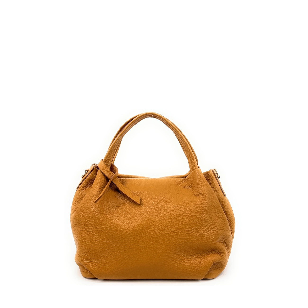 BUBBLE Camel Grained Leather Handbag
