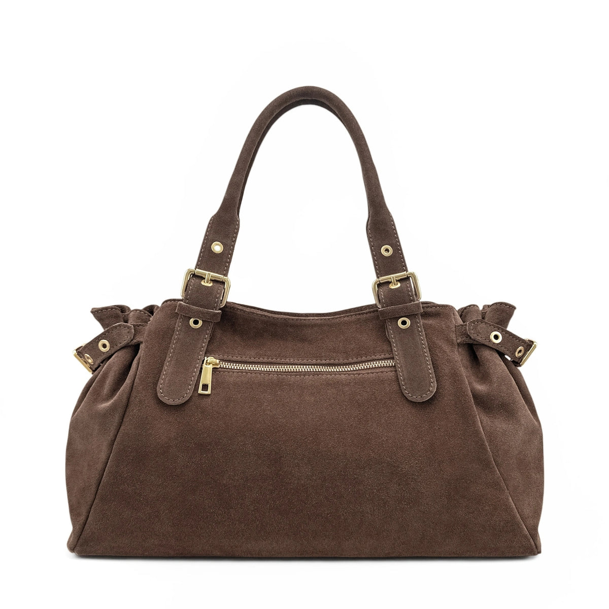 NEW PRINCESS SUEDE XL suede bowling bag, Coffee brown