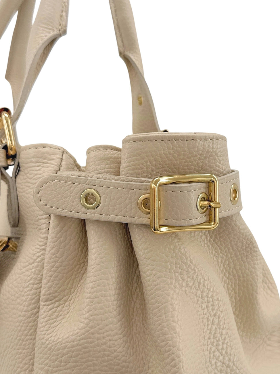 Sac bowling en cuir grainé NEW PRINCESS XL Beige crème