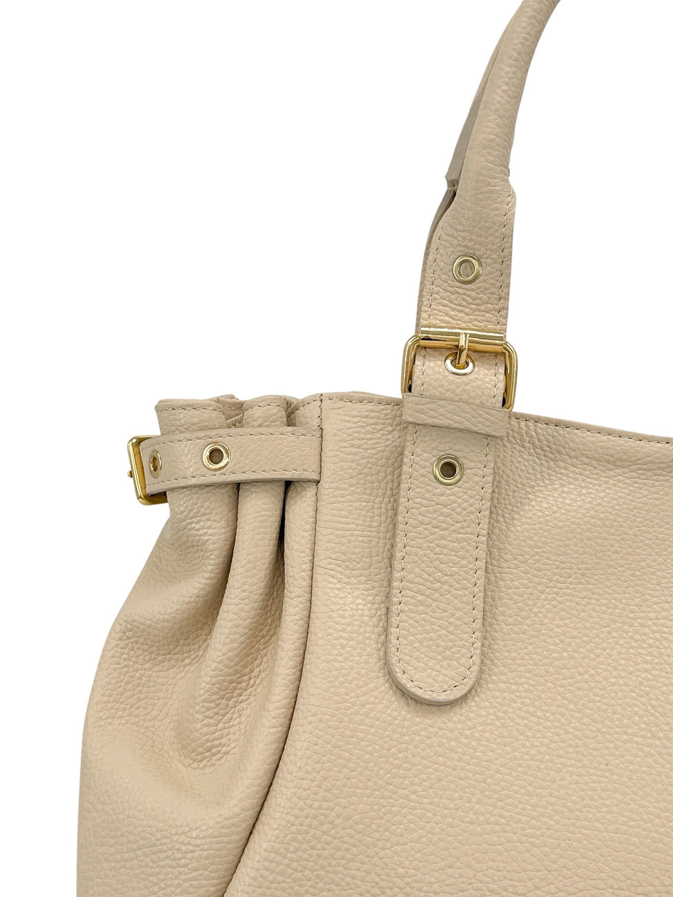 Sac bowling en cuir grainé NEW PRINCESS XL Beige crème