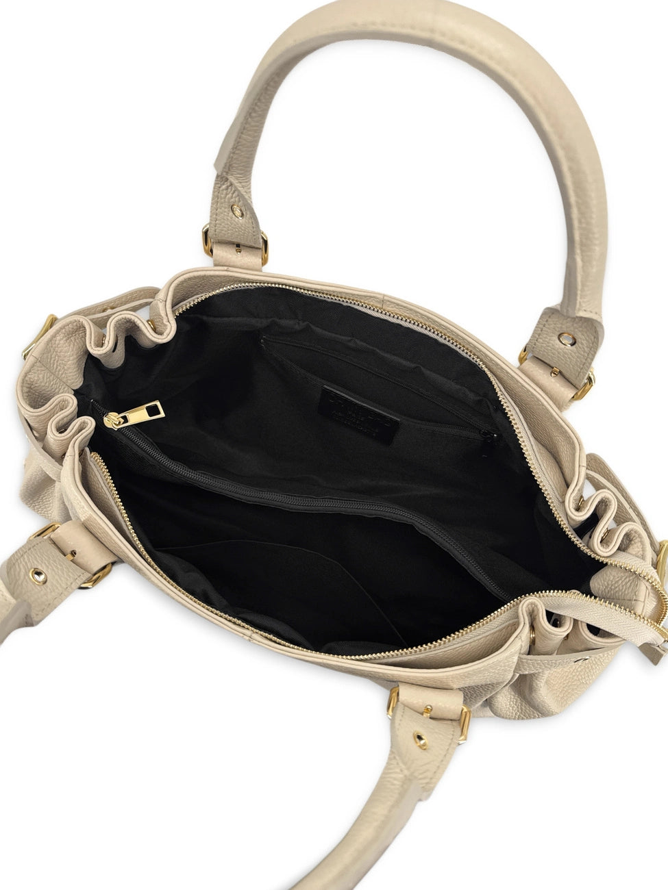 Sac bowling en cuir grainé NEW PRINCESS XL Beige crème