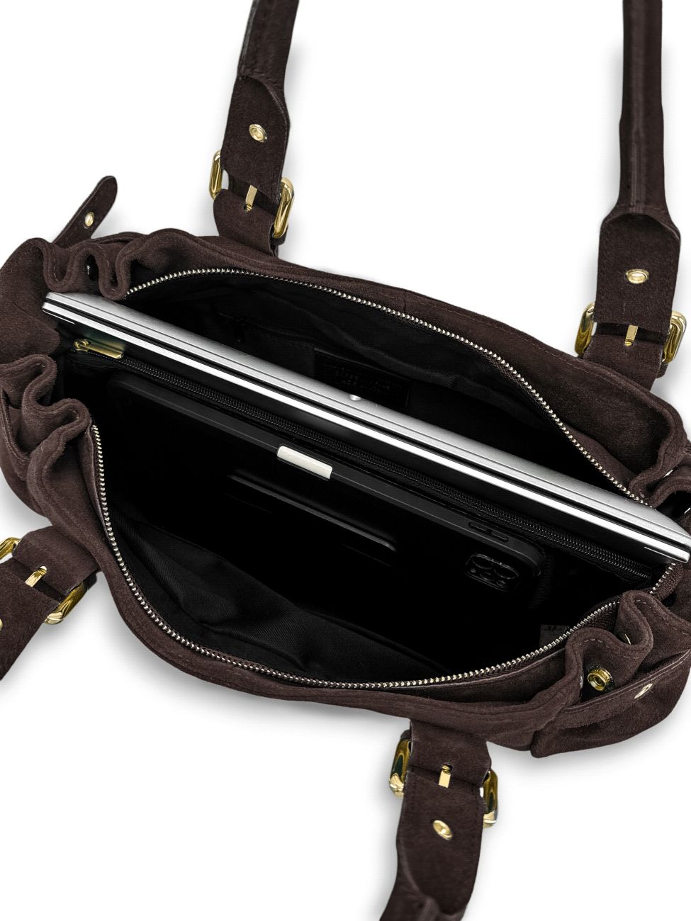 Bolso bowling de ante New PRINCESS SUEDE XL Chocolate