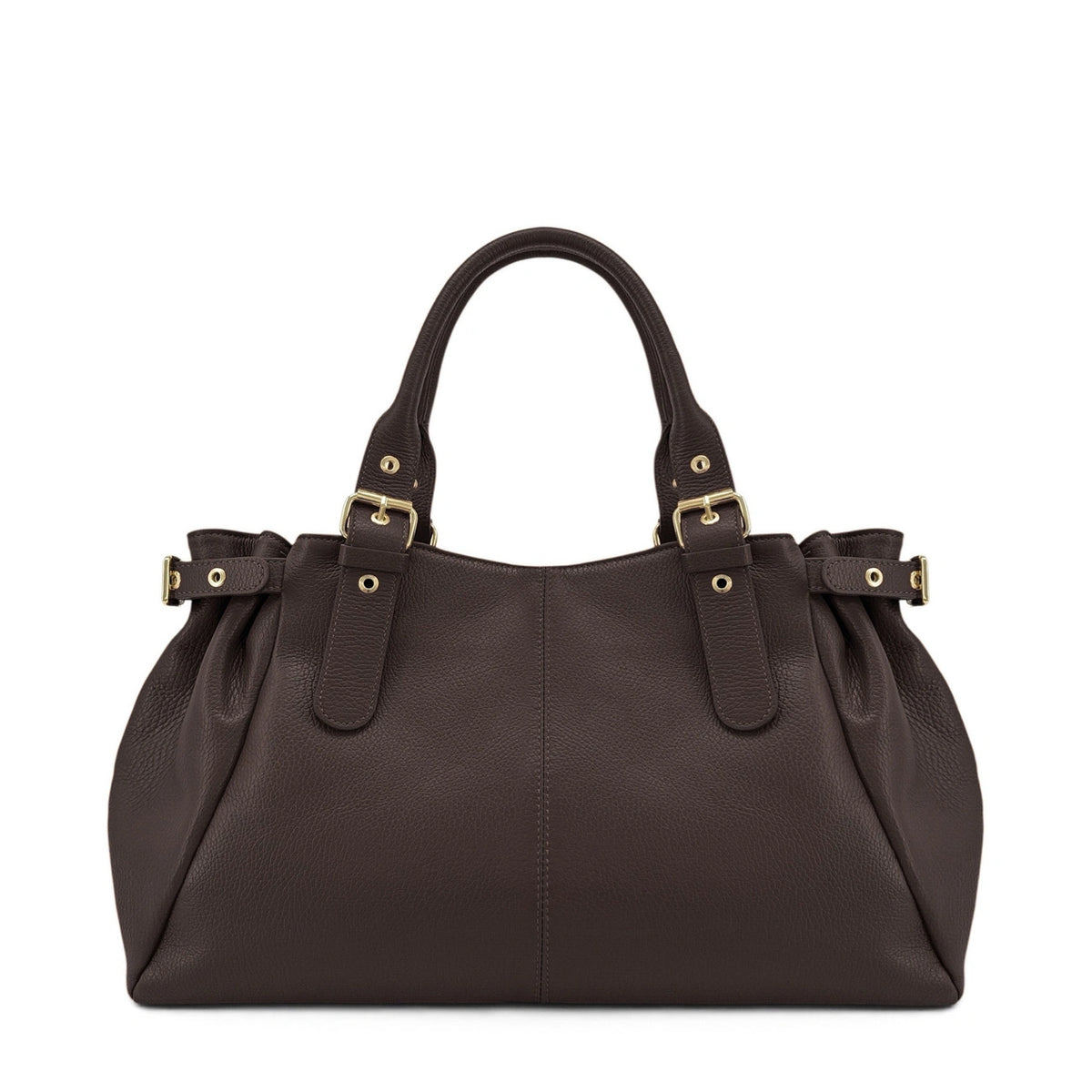 Bolso bowling de piel granulada NEW PRINCESS XL Marrón chocolate