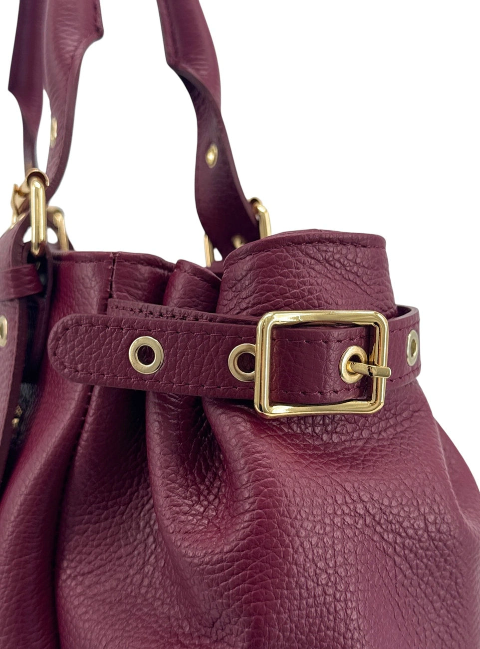 Sac bowling en cuir grainé NEW PRINCESS XL Prune