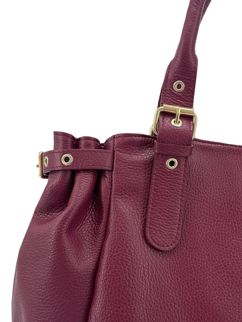 Sac bowling en cuir grainé NEW PRINCESS XL Prune