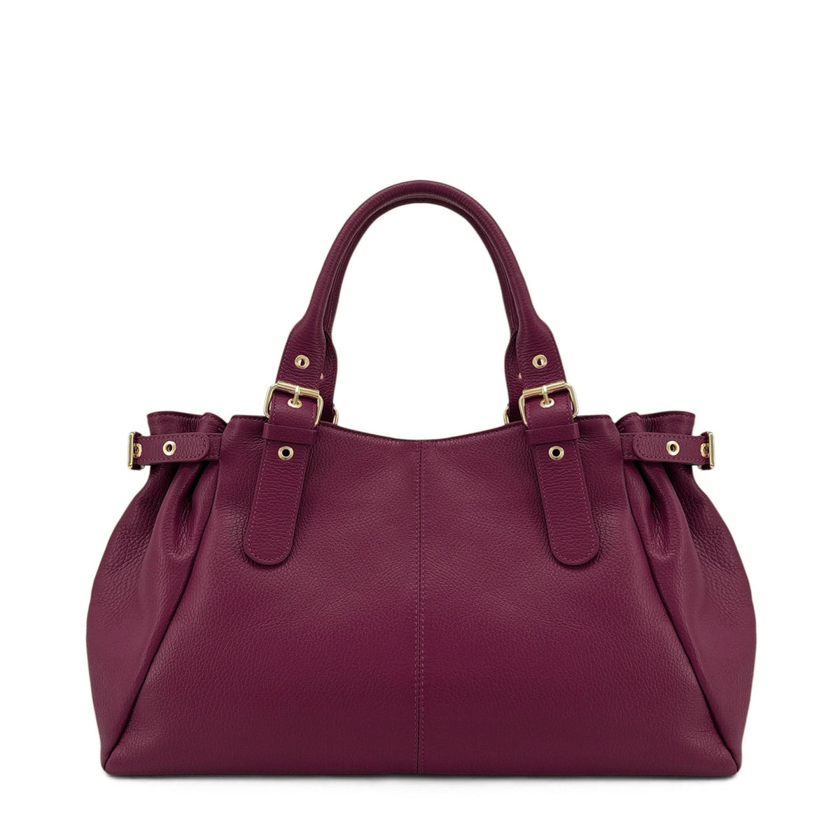 Bolso bowling de piel granulada PRINCESSE XL Ciruela