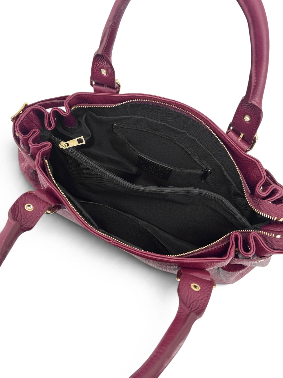 Sac bowling en cuir grainé NEW PRINCESS XL Prune