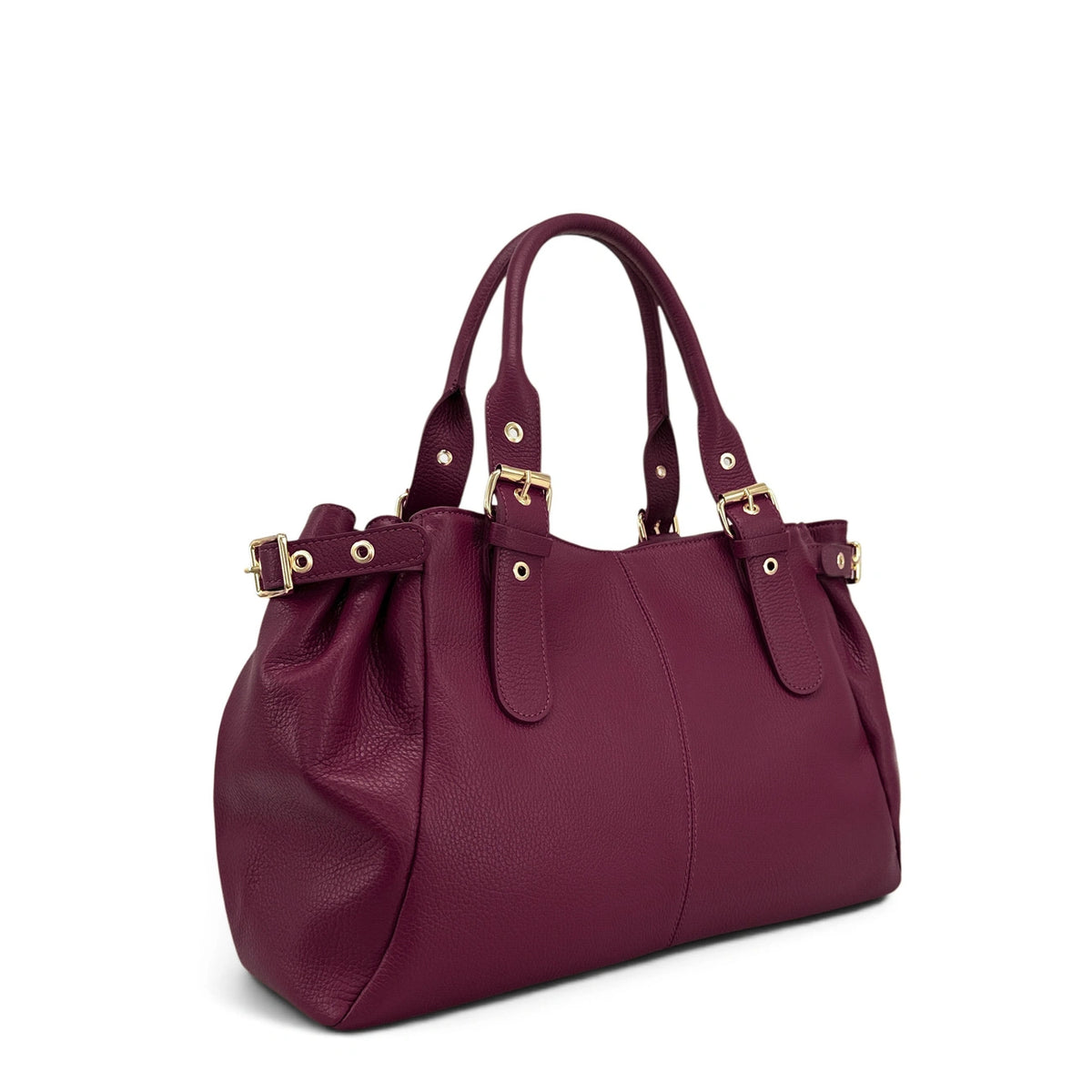 Bolso bowling de piel granulada PRINCESSE XL Ciruela