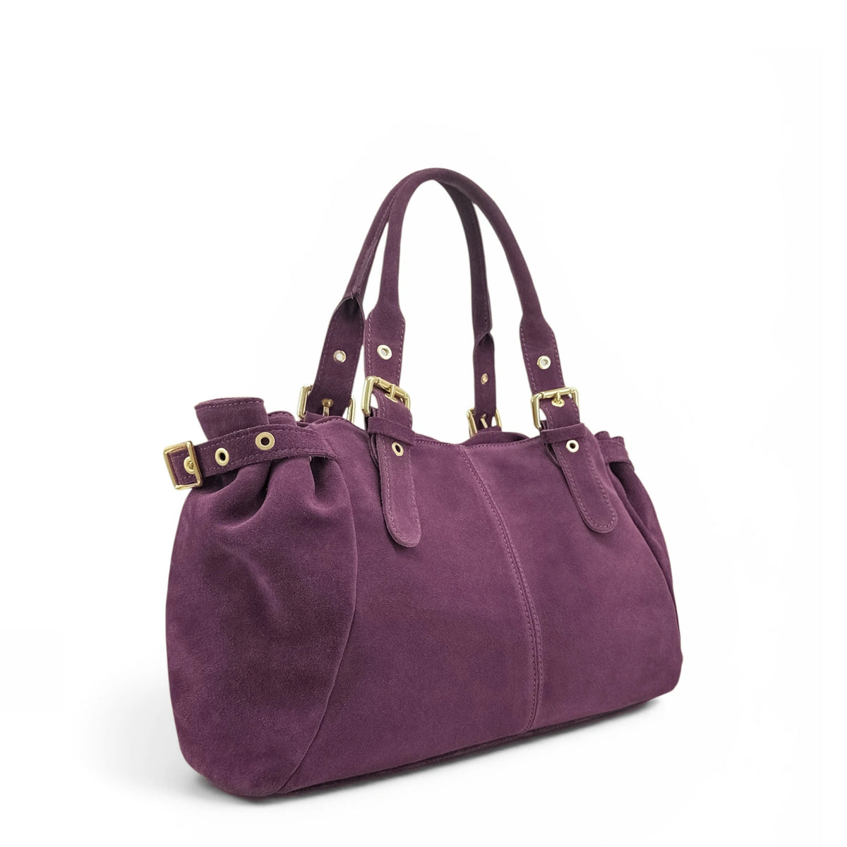 PRINCESSE SUEDE XL suede handbag, Plum