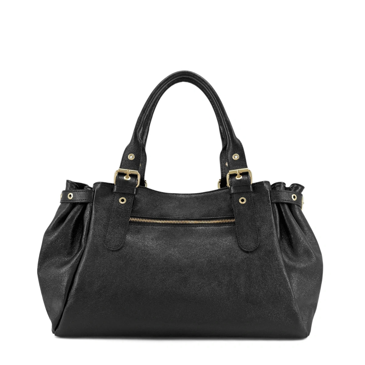 Borsa bowling in pelle metallizzata PRINCESSE XL Nero iridescente