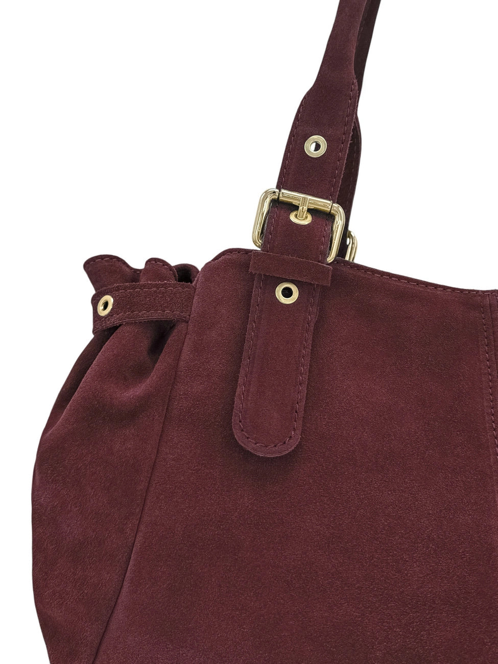 Borsa bowling in pelle scamosciata NEW PRINCESS SUEDE XL Bordeaux