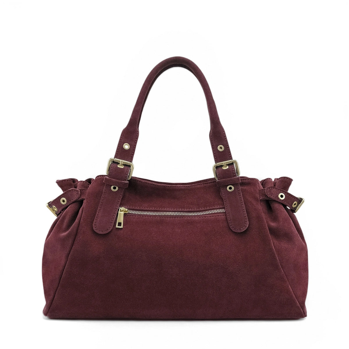 Borsa bowling in pelle scamosciata NEW PRINCESS SUEDE XL Bordeaux