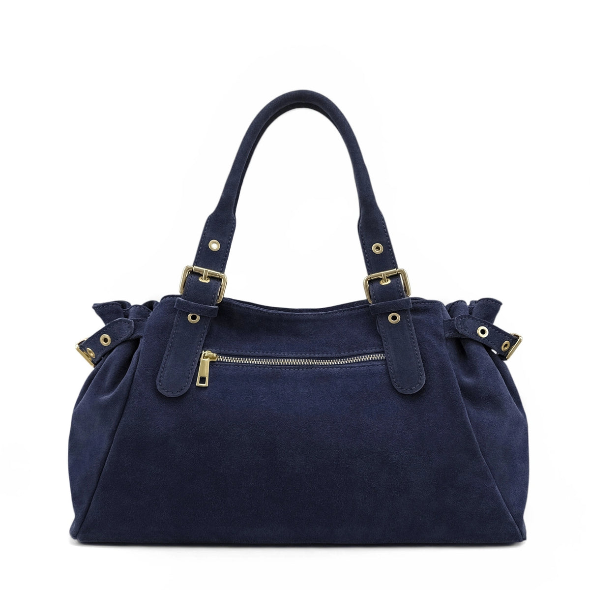 NEW PRINCESS SUEDE XL suede bowling bag, Navy blue