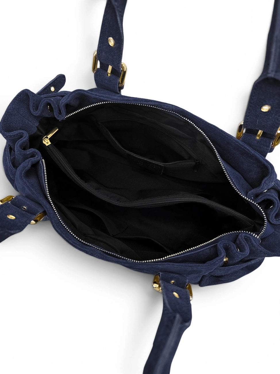 NEW PRINCESS SUEDE XL suede bowling bag, Navy blue