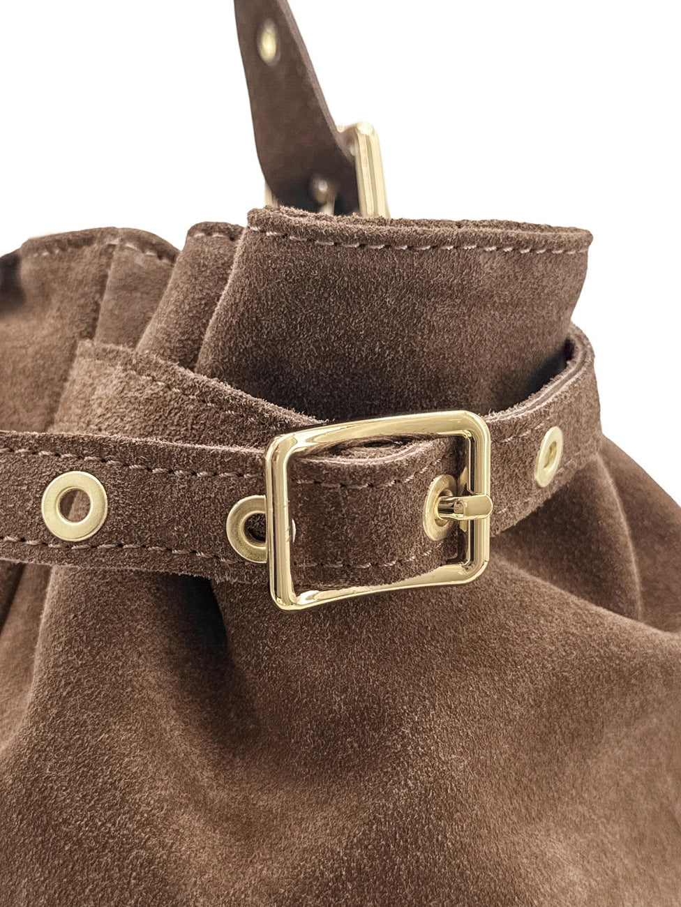 Borsa bowling in pelle scamosciata NEW PRINCESS SUEDE XL Moka