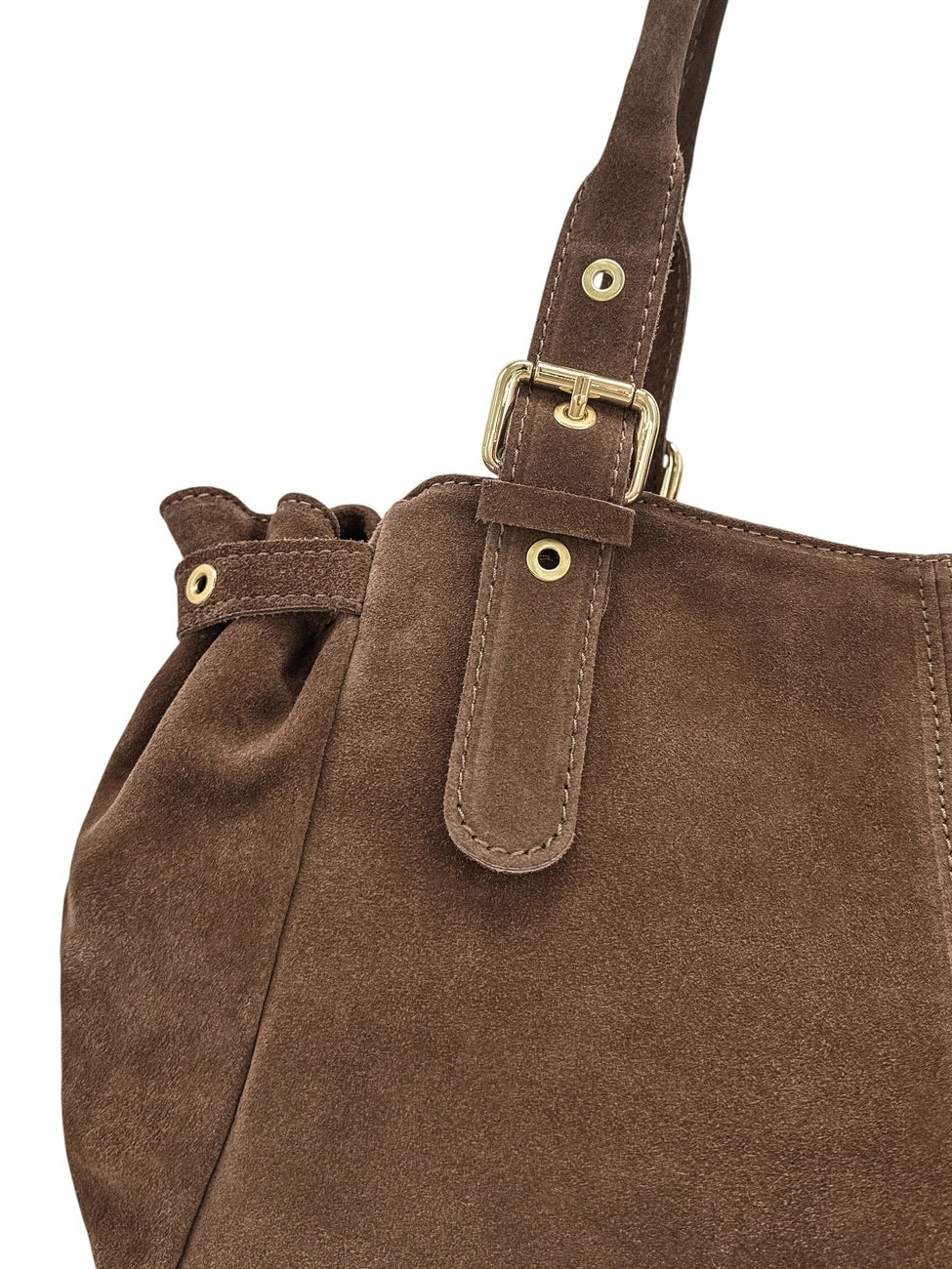 Borsa bowling in pelle scamosciata NEW PRINCESS SUEDE XL Moka