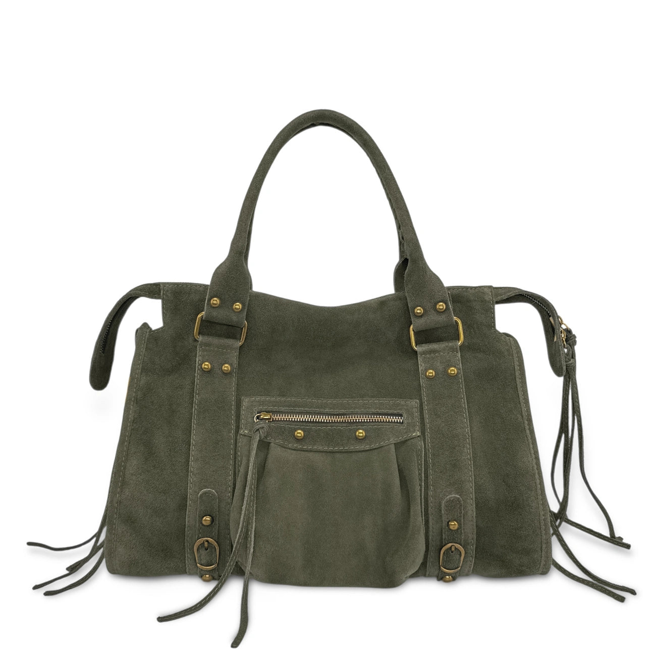 Bolso de mano de ante STORM SUEDE Matcha latte
