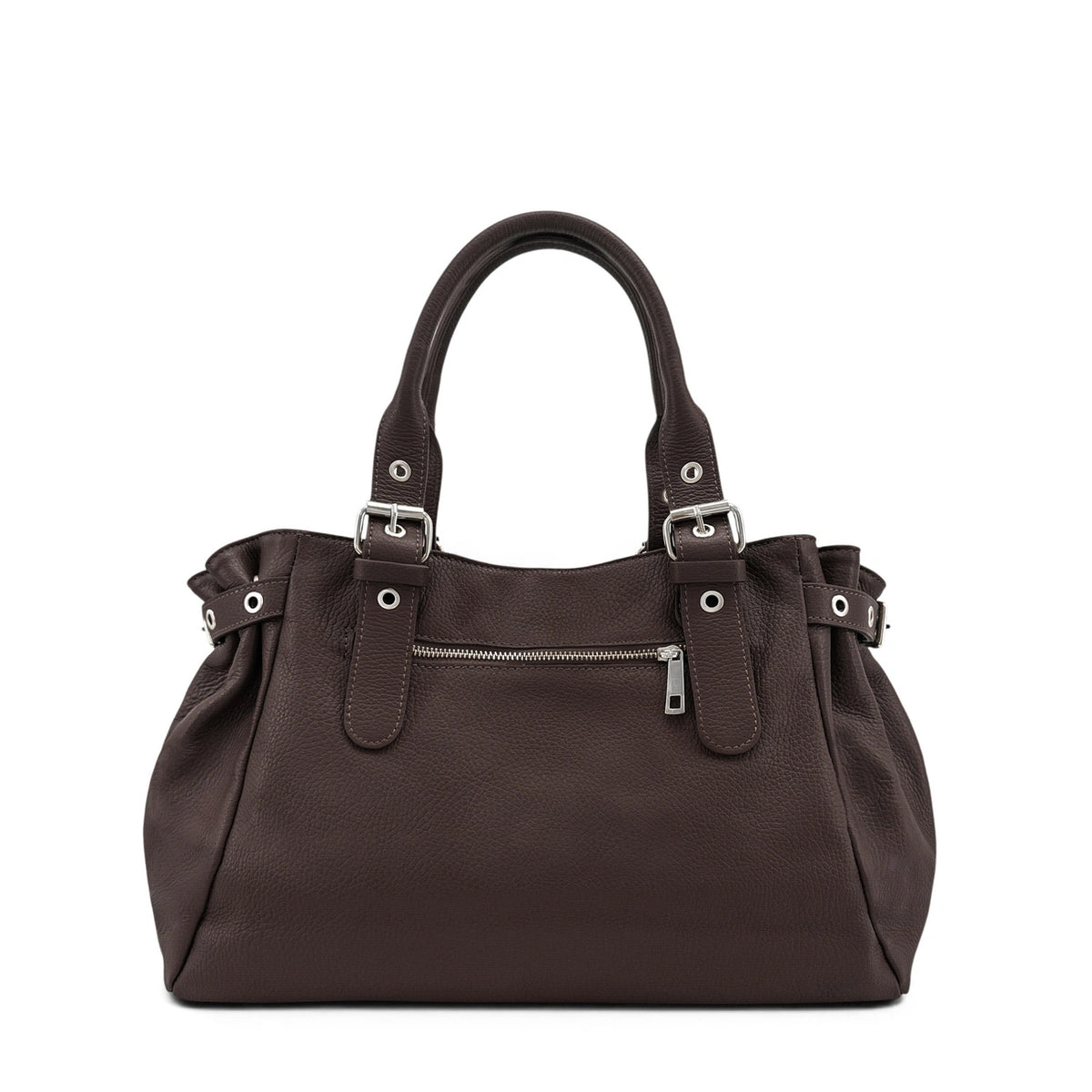 Bolso bowling de piel granulada PRINCESSE XL Marrón chocolate