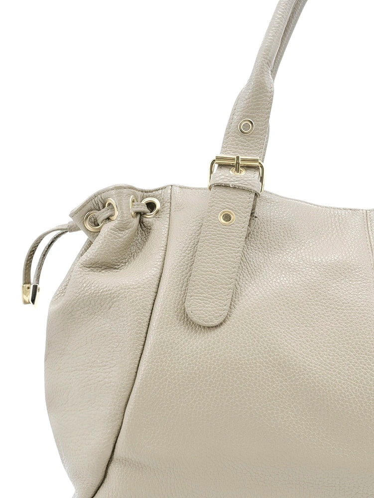 Borsa bowling in pelle martellata PRINCESSE XL Beige crema