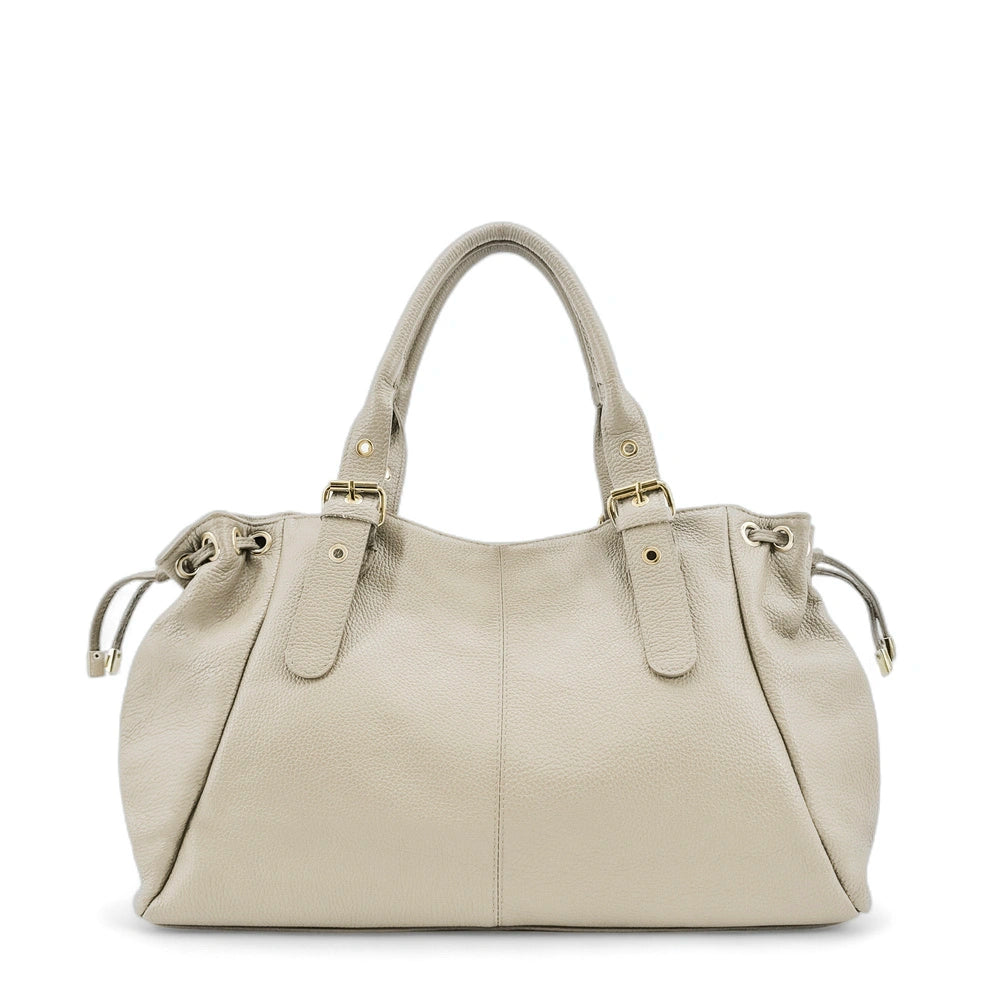 Sac bowling en cuir grainé PRINCESSE XL Beige crème