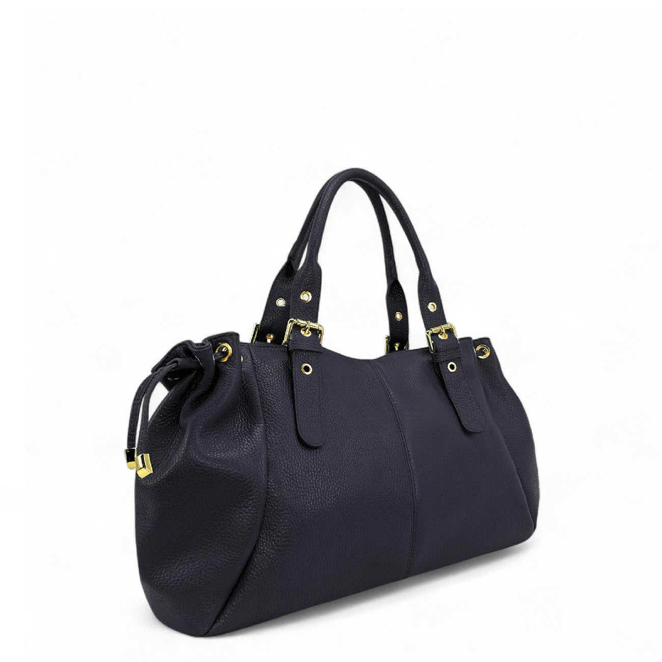 Sac bowling en cuir grainé PRINCESSE XL Bleu marine