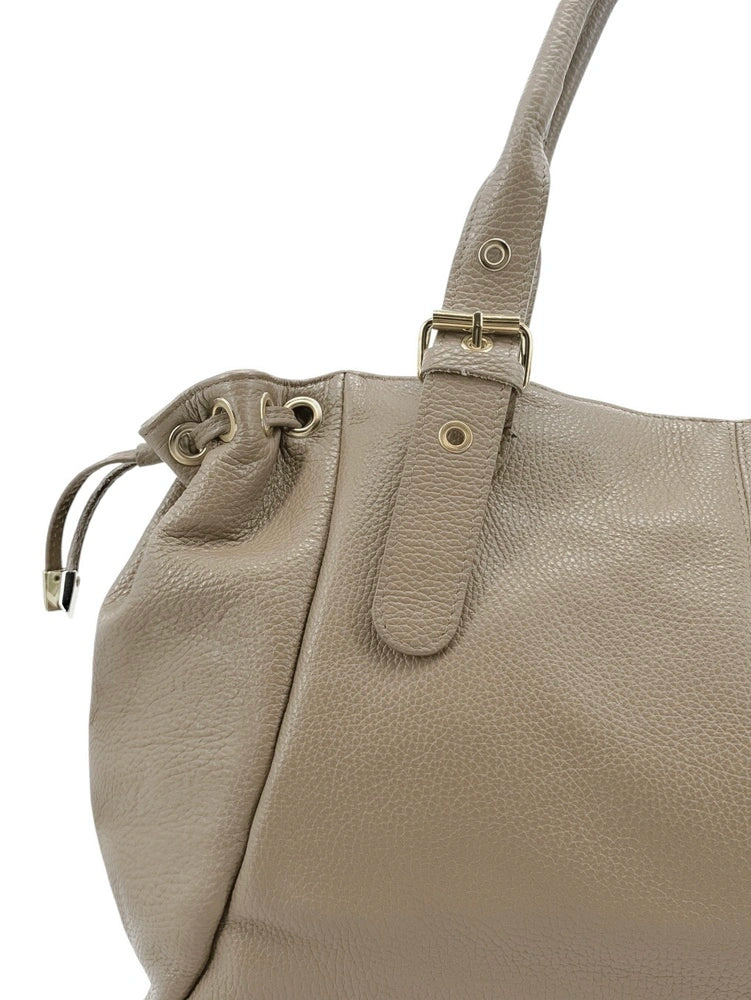 Bowling-Tasche aus genarbtem Leder PRINCESSE XL Taupe
