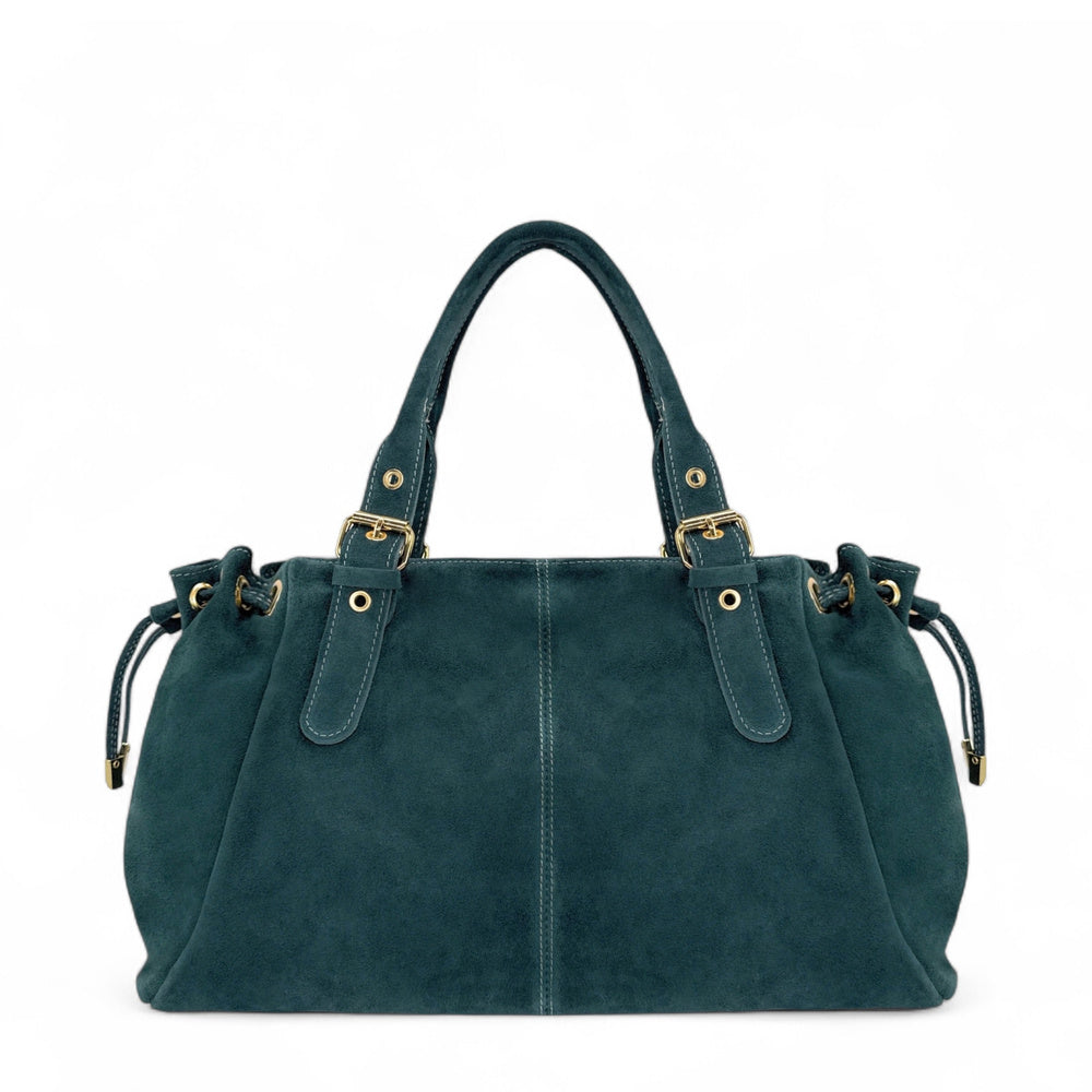 Sac bowling en daim PRINCESSE SUEDE XL Bleu vert canard