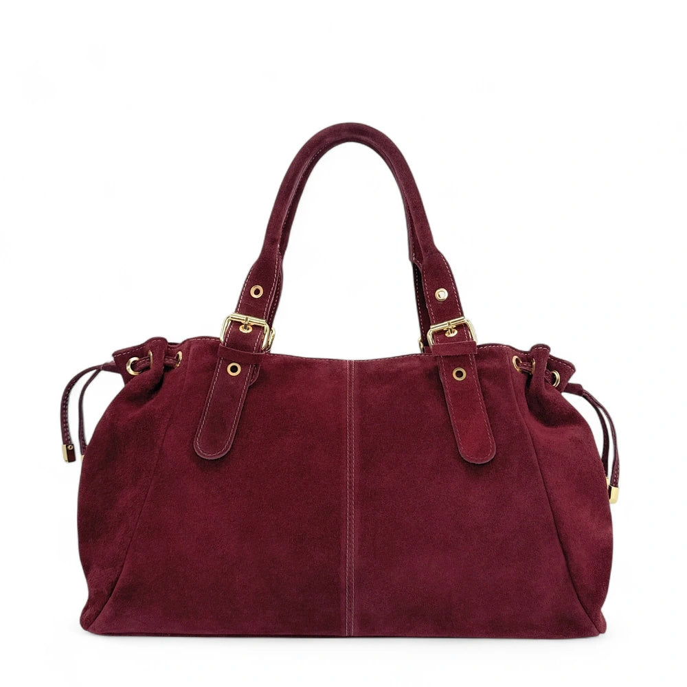Sac bowling en daim PRINCESSE SUEDE XL Bordeaux