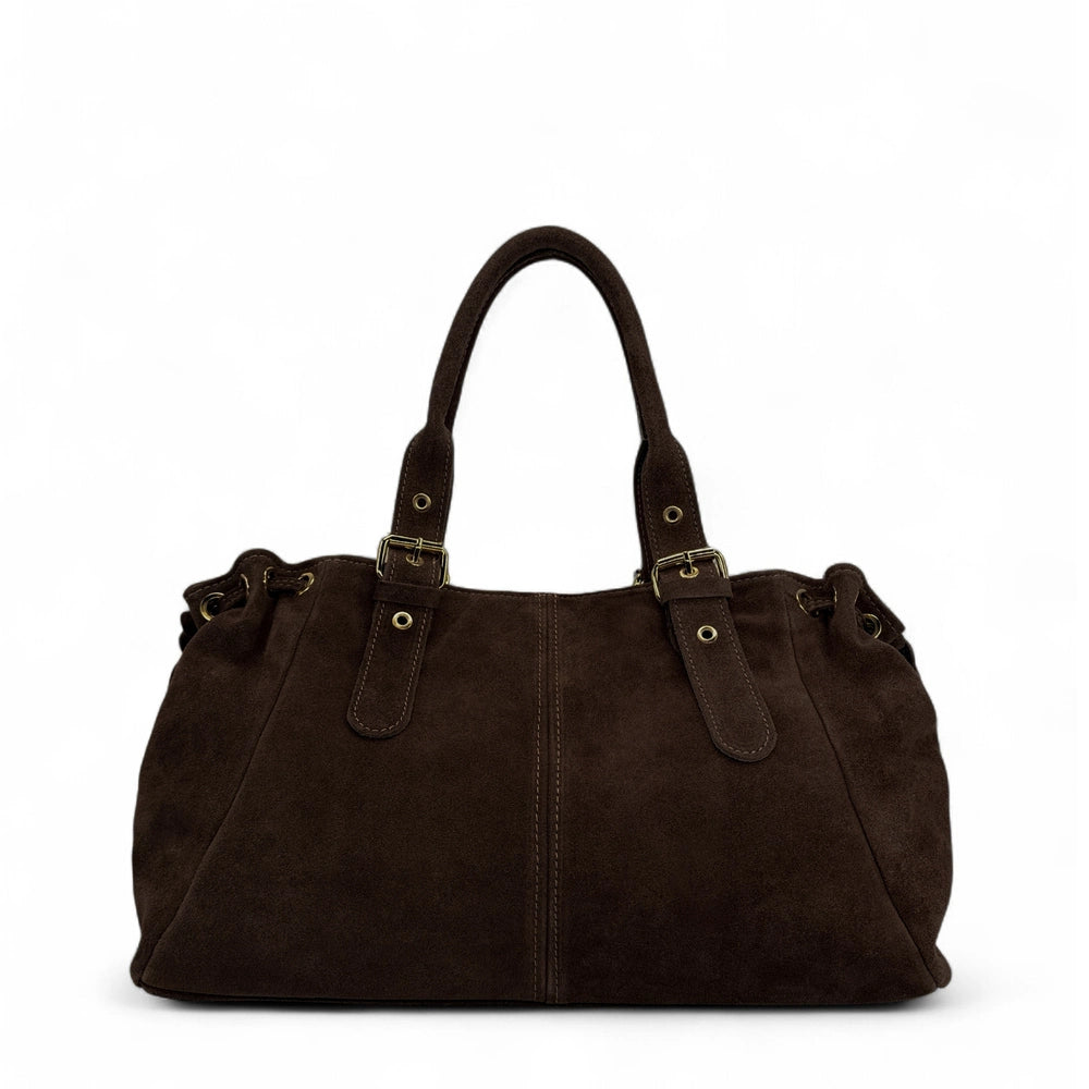 Sac bowling en daim PRINCESSE SUEDE XL Chocolat