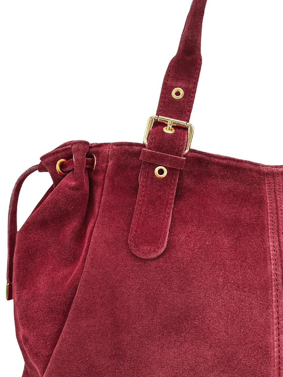 Bowlingtasche aus Wildleder PRINCESSE SUEDE XL Rubinrot