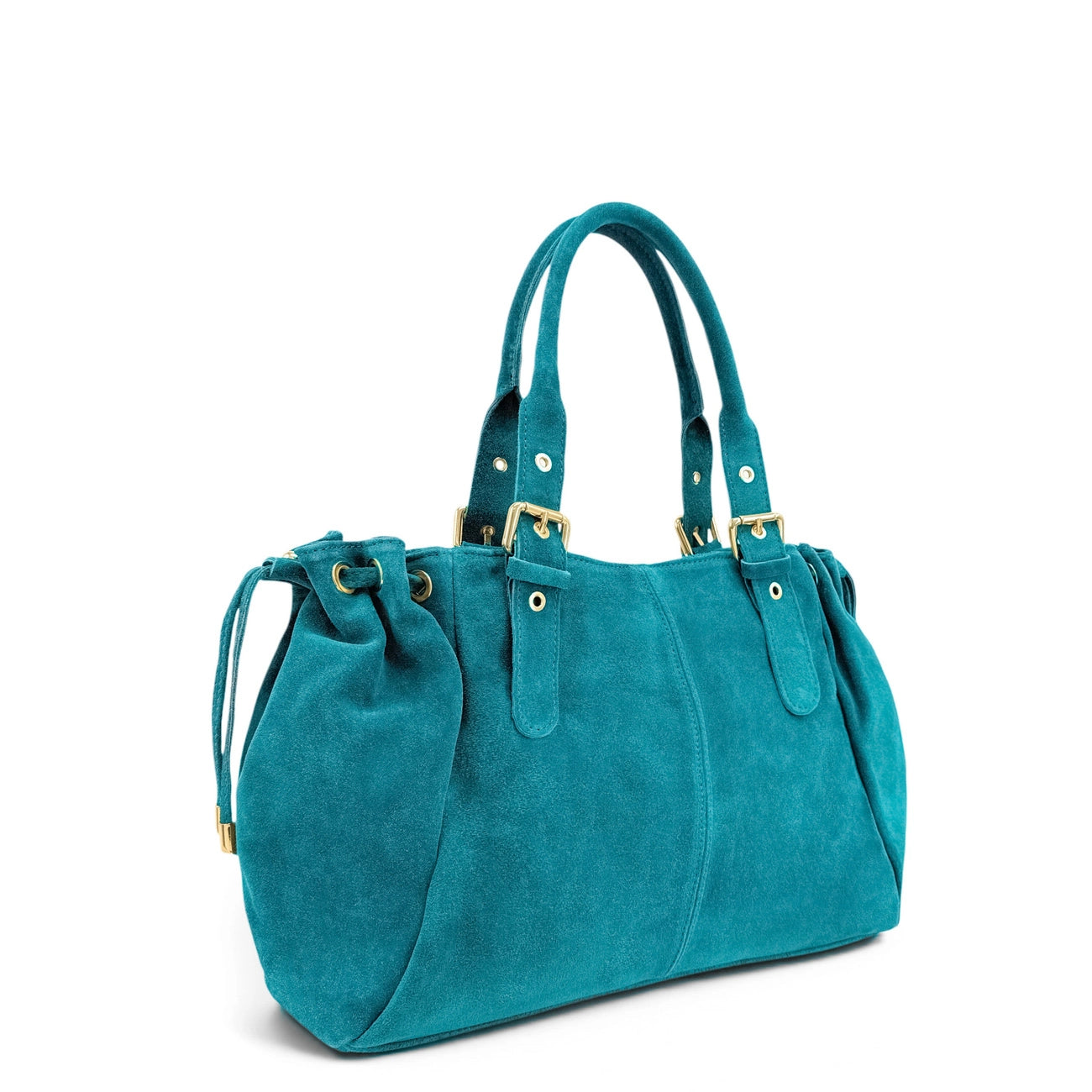 Sac bowling en daim PRINCESSE SUEDE XL Bleu turquoise