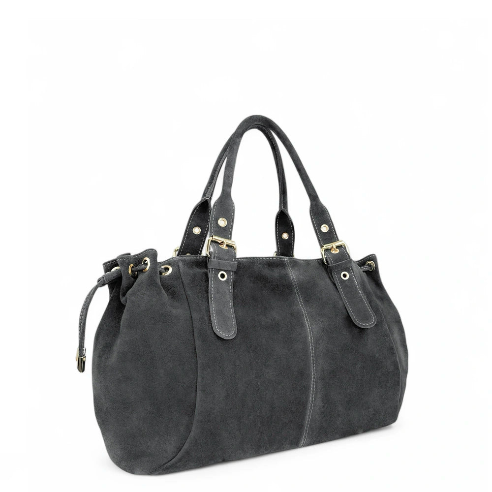 Sac bowling en daim PRINCESSE SUEDE XL Gris foncé