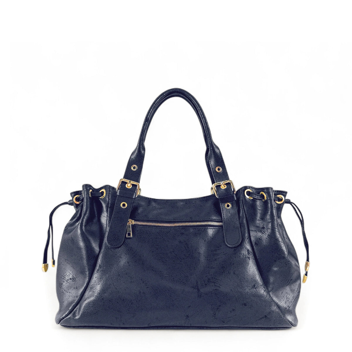 Bowling-Tasche aus gebürstetem Leder PRINCESSE BROSSEE XL Marineblau