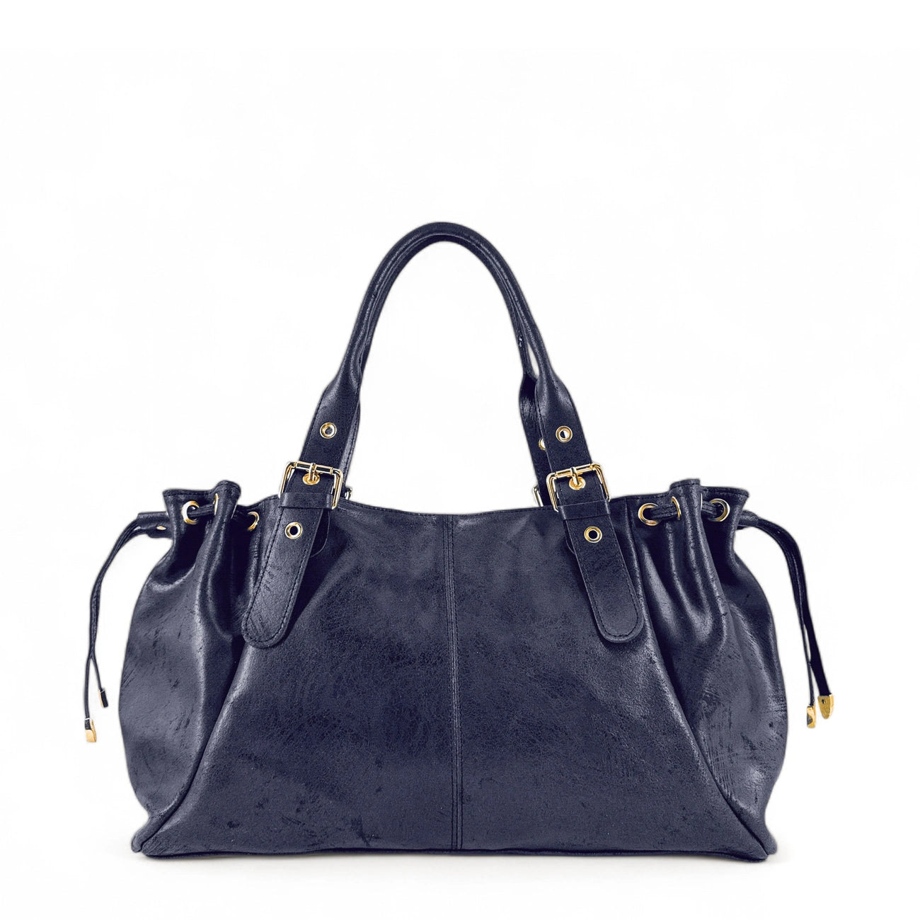 Sac bowling en cuir brossé PRINCESSE BROSSEE XL Bleu marine