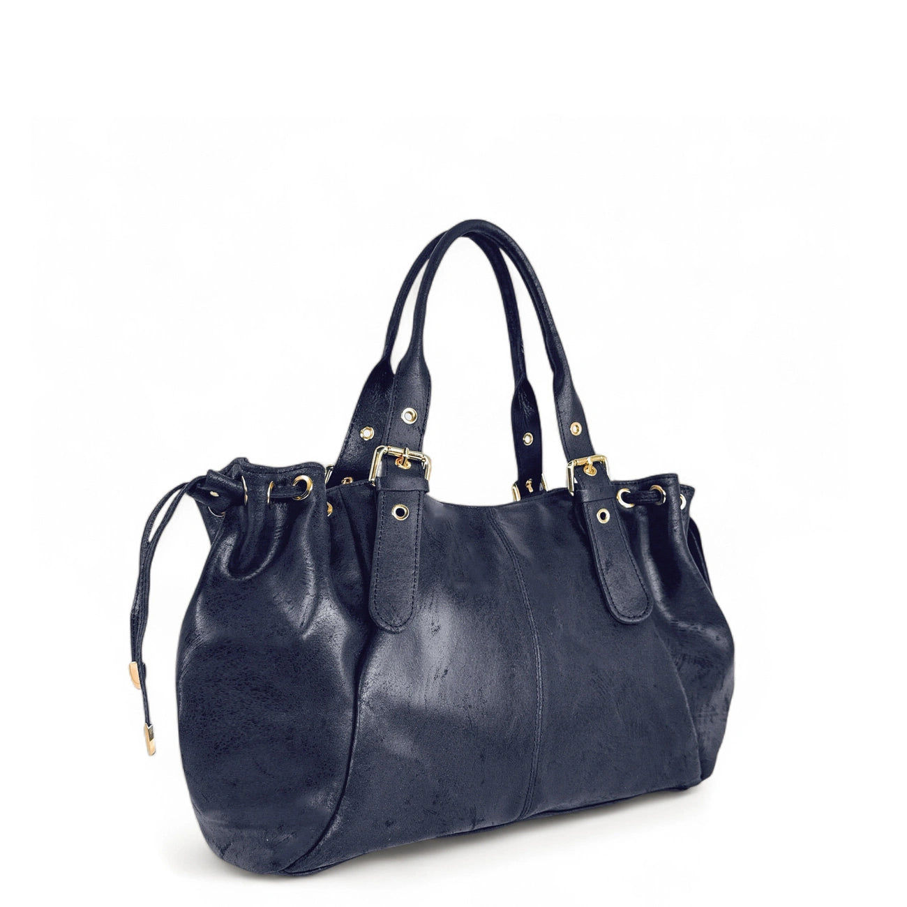 Sac bowling en cuir brossé PRINCESSE BROSSEE XL Bleu marine