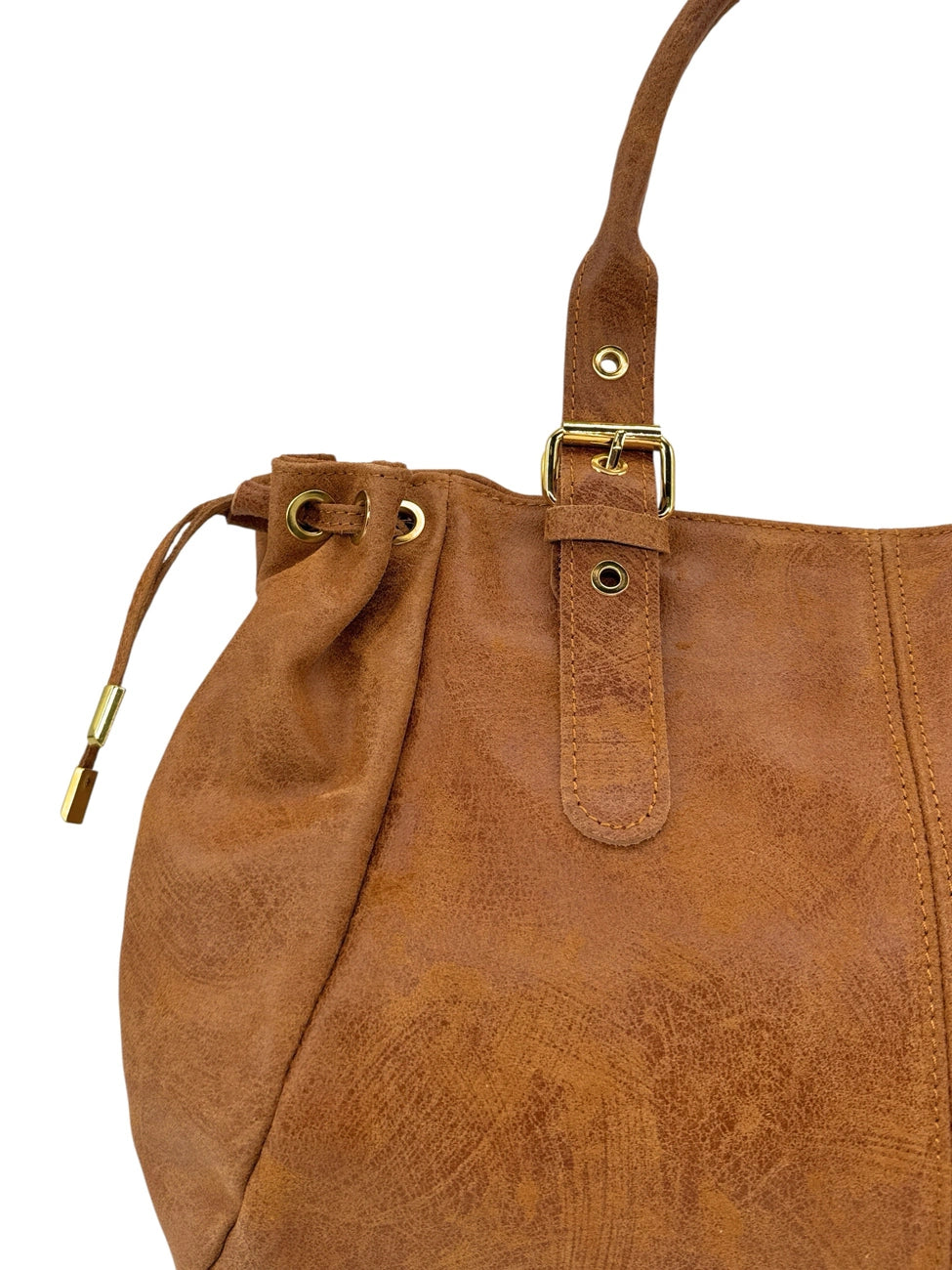 Bolso bowling de piel cepillada PRINCESSE BROSSEE XL marrón camel