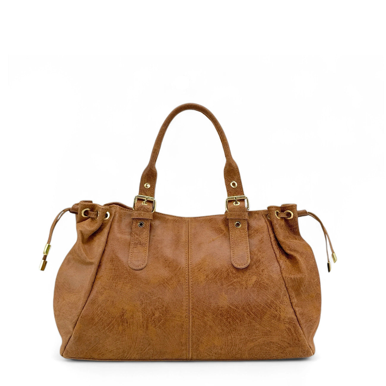 Sac bowling en cuir brossé PRINCESSE BROSSEE XL Camel
