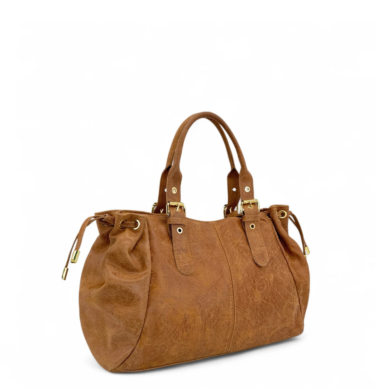 Sac bowling en cuir brossé PRINCESSE BROSSEE XL Camel