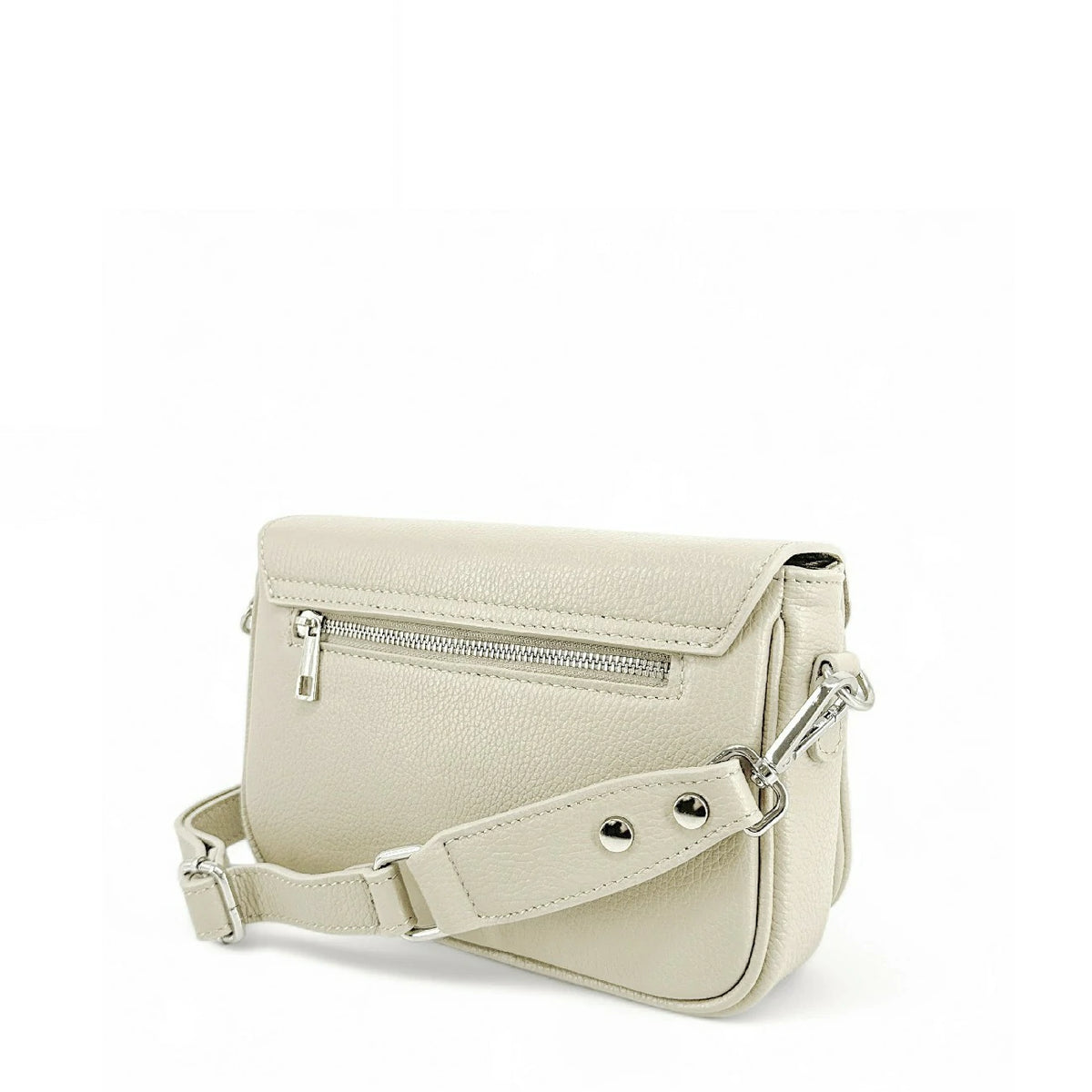 Trotteur-Tasche aus genarbtem Leder BAGGY Cremebeige