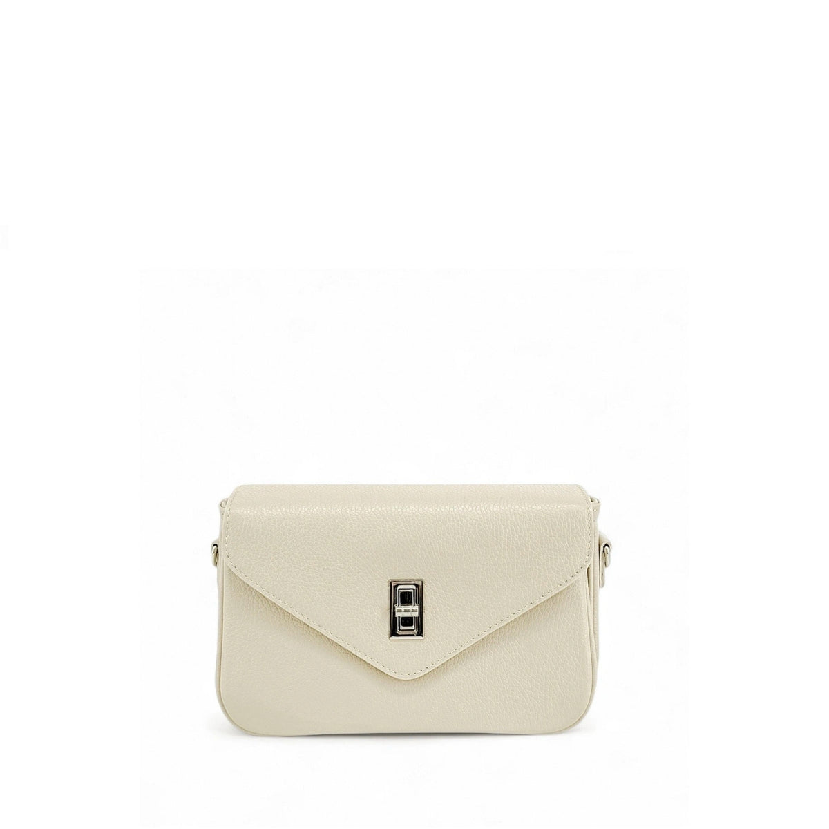 Sac trotteur en cuir grainé BAGGY Beige crème