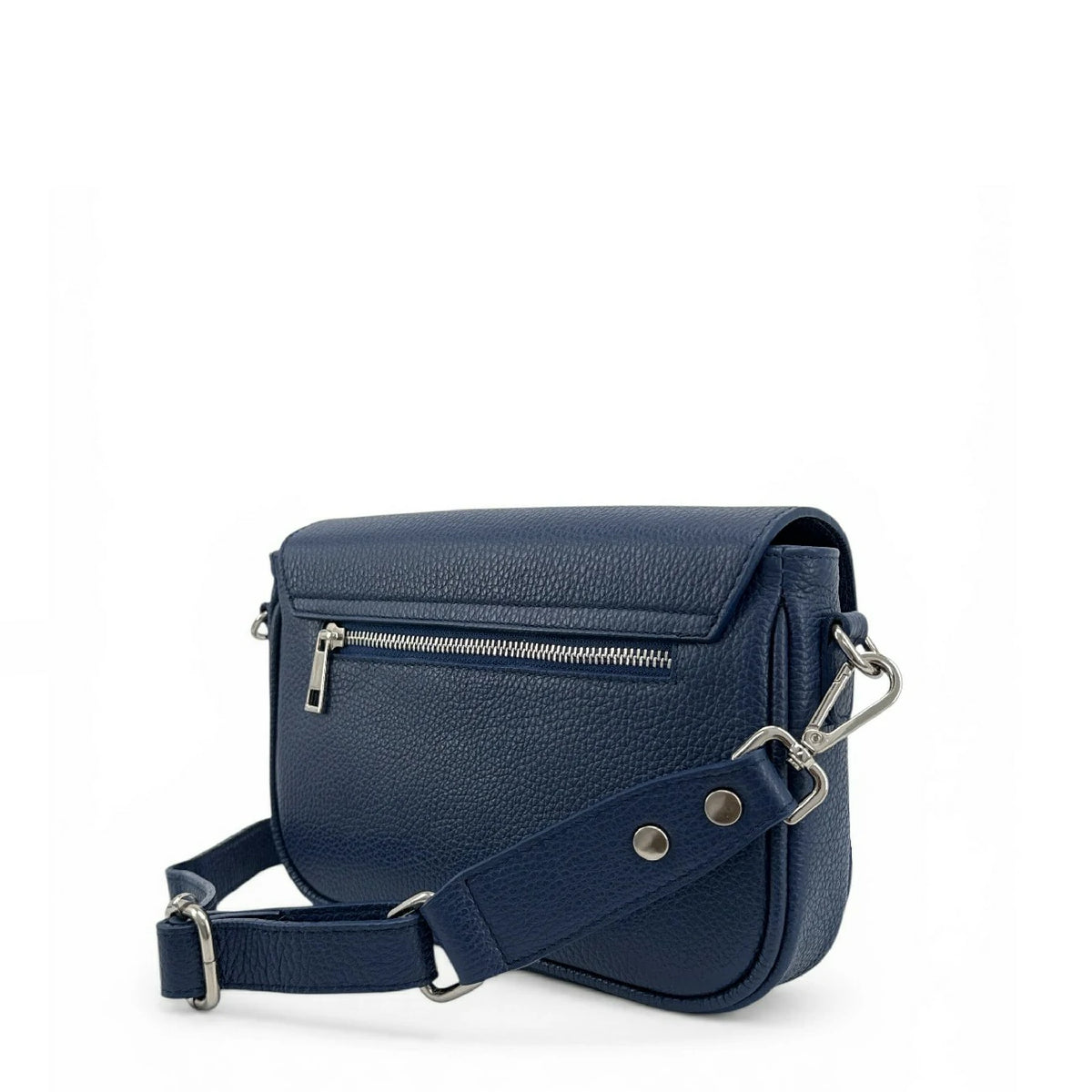 Trotteur-Tasche aus genarbtem Leder BAGGY Marineblau