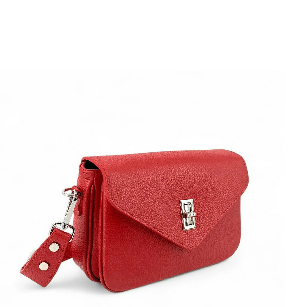 Sac trotteur en cuir grainé BAGGY Rouge garance