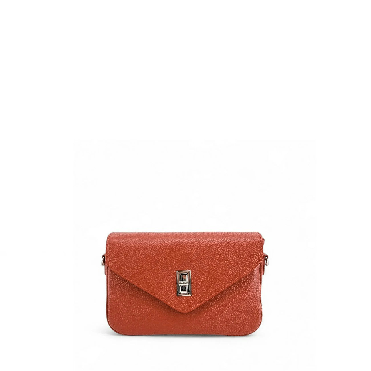 Sac trotteur en cuir grainé BAGGY Rouge terracotta